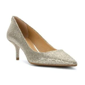 Michael Kors MK Flex Kitten Pump Silver Glitter Size 9
